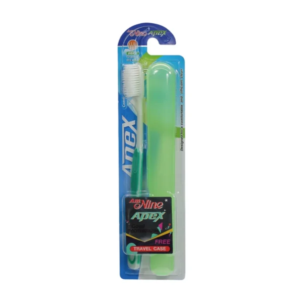 oral-care-0518 แปรงสีฟัน แอมนาย เอเพค ซอฟ + กล่องเดินทาง ขนแปรงนุ่ม Amnine Apex Soft toothbrush + Free Travel Case / Soft Bristles