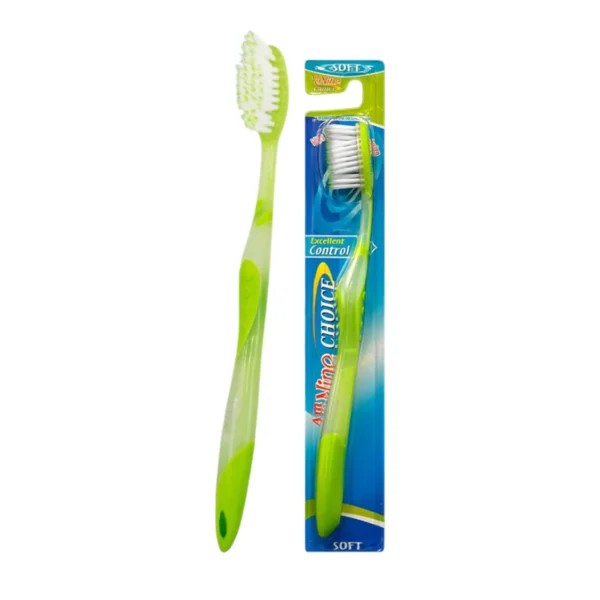 oral-care-0534 แปรงสีฟัน แอมนาย ช้อยส์ รุ่นใหม่ ขนแปรง นุ่มปลายแหลม สีเขียวอ่อน