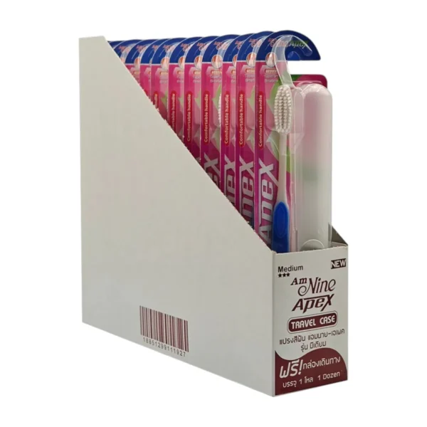 [ยกโหล] แปรงสีฟัน AMNINE APEX MEDIUM + กล่องเดินทาง ขนแปรงปานกลาง