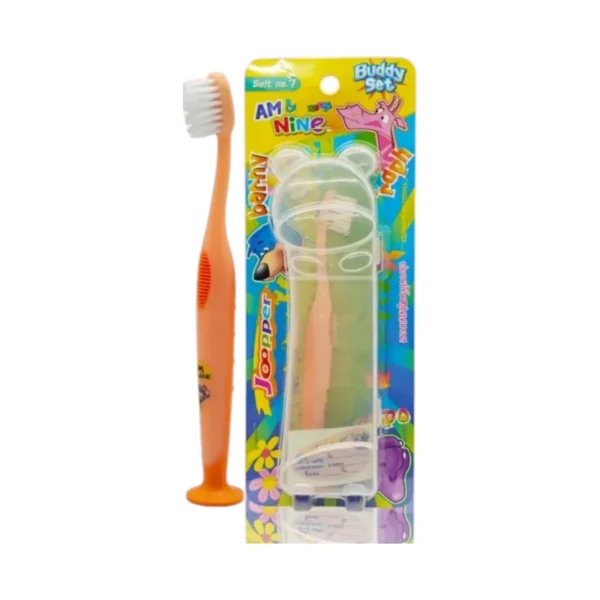 แปรงสีฟัน แอมนาย จู็ปเปอร์ 3-6 ปี / เพิ่ม 5บาท ได้รับกล่องใส่แปรงลายหมีน่ารัก สีส้ม,เพิ่ม