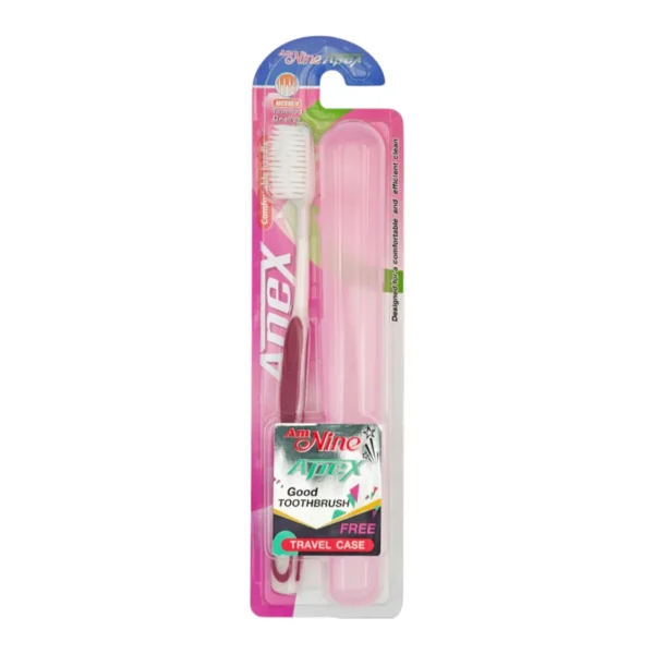 oral-care-0562 แปรงสีฟัน แอมนาย เอเพค มีเดียม + กล่องเดินทาง ขนแปรงปานกลาง แดง