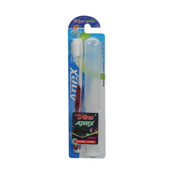 oral-care-0568 แปรงสีฟัน แอมนาย เอเพค + กล่องเดินทาง Amnine Apex toothbrush + Free Travel Case นุ่ม สีแดง