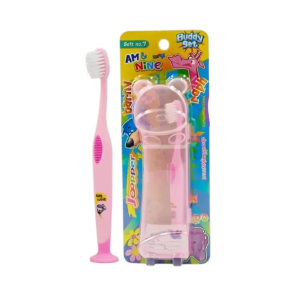 oral-care-0572 แปรงสีฟัน แอมนาย จู็ปเปอร์ 3-6 ปี / เพิ่ม 5บาท ได้รับกล่องใส่แปรงลายหมีน่ารัก สีชมพู,เพิ่ม