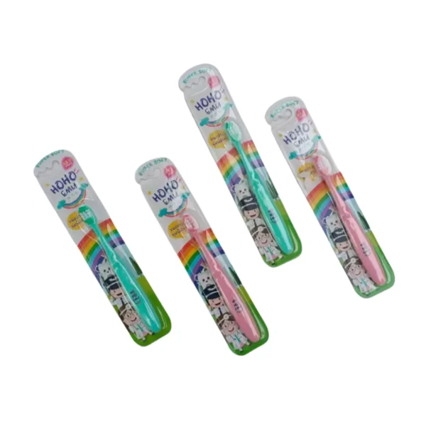 HOHOEMU โฮโฮเอมุ แปรงสีฟันเด็ก 0.5-6 ปี แพ็ค 4 คละสี