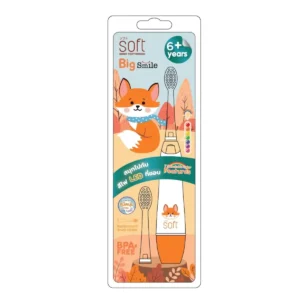 แปรงสีฟันเด็ก แปรงสีฟันไฟฟ้าระบบโซนิค SOFT สําหรับเด็ก 6 ขวบขึ้นไป Big Smile 6+ Fox
