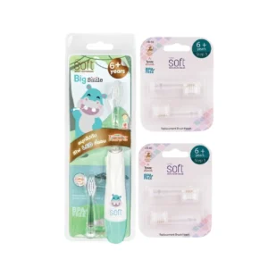 SET แปรงสีฟันไฟฟ้าระบบโซนิค SOFT รุ่น Big Smile 6ขวบขึ้นไป พร้อมหัวแปรง Step3 HIp+Stp3+Stp3(2ชิ้น)