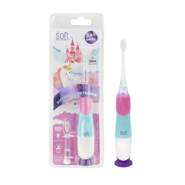 แปรงสีฟันเด็ก แปรงสีฟันไฟฟ้าระบบโซนิค SOFT สําหรับเด็ก 3 ขวบขึ้นไป Kid Smile 3+ ยูนิคอน
