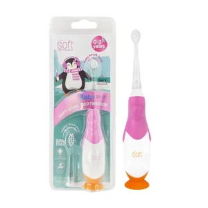 oral-care-0613 แปรงสีฟันเด็ก แปรงสีฟันไฟฟ้าระบบโซนิค SOFT สําหรับเด็ก 0-3 ขวบ Baby Smile 0-3y ชมพู