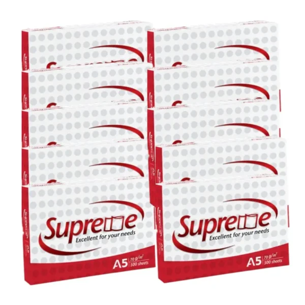 Supreme กระดาษถ่ายเอกสาร 70 แกรม A5 บรรจุ 10 รีม
