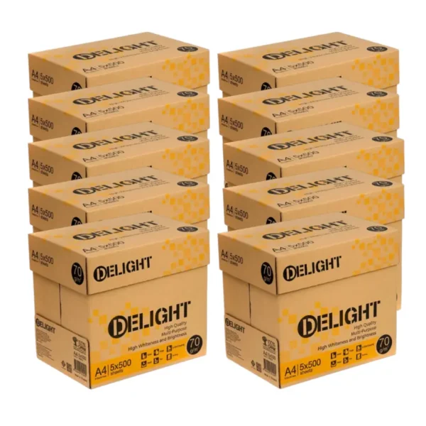Delight รุ่น Box กระดาษถ่ายเอกสาร 70 แกรม A4 จํานวน 10 กล่อง