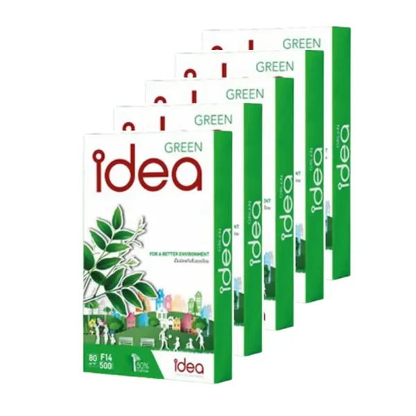 Idea Green กระดาษถ่ายเอกสาร 80 แกรม F14 บรรจุ 5 รีม