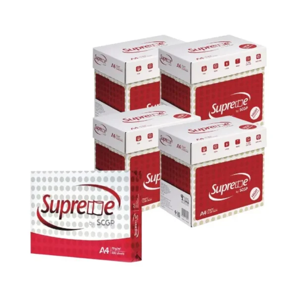 Supreme กระดาษถ่ายเอกสาร 70 แกรม A4 จํานวน 4 ลัง