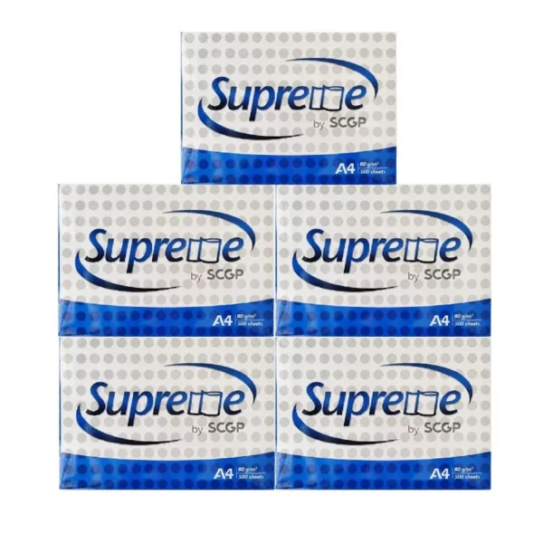 Supreme กระดาษถ่ายเอกสาร 80 แกรม A4 บรรจุ 5 รีม