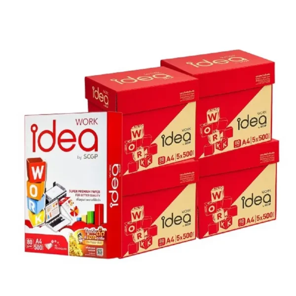 Idea Work กระดาษถ่ายเอกสาร 80 แกรม A4 จํานวน 4 ลัง