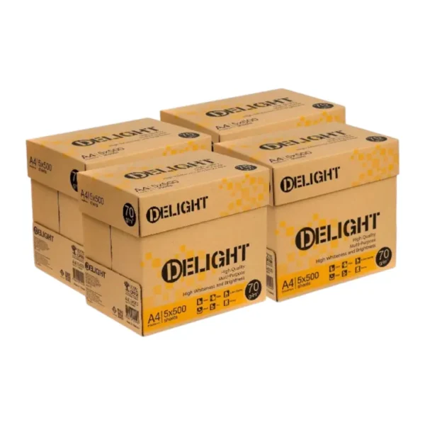 Delight รุ่น Box กระดาษถ่ายเอกสาร 70 แกรม A4 จํานวน 4 กล่อง