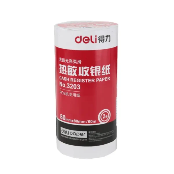 DELI กระดาษปริ้นใบเสร็จ Thermal Receipt Paper Roll 80*80mm No.3203