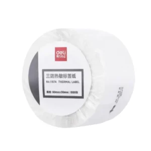 paper-products-190 สติ๊กเกอร์บาร์โค้ด กระดาษความร้อน DELI (Thermal Label Paper) 50x30mm