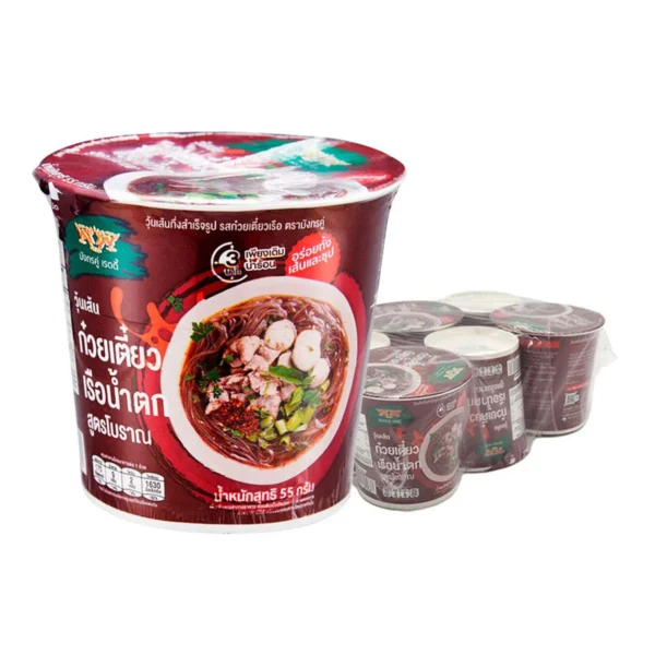 pasta-noodles-0032 มังกรคู่ ก๋วยเตี๋ยวเรือวุ้นเส้นน้ําตก สูตรโบราณ แบบคัพ 55 ก. x 6