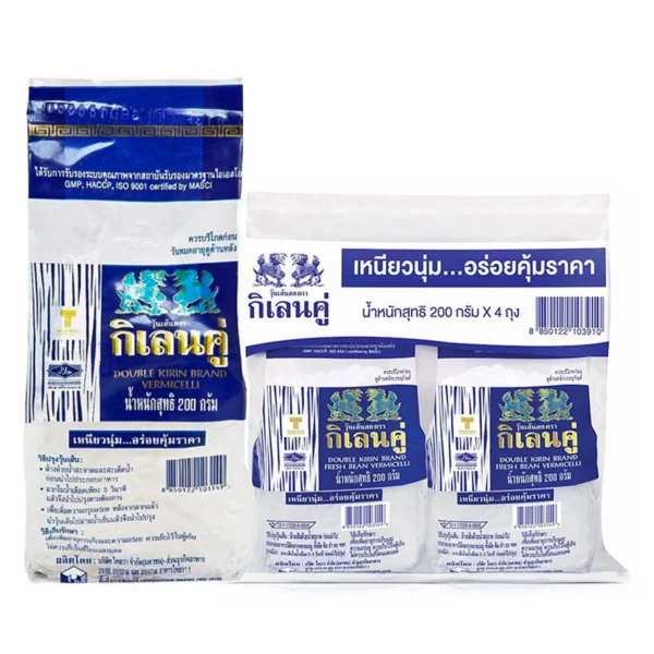 กิเลนคู่ วุ้นเส้นสด 200 ก. X 4