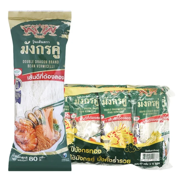 pasta-noodles-0052 มังกรคู่ วุ้นเส้น เกรดA 80 ก. 10 ซอง