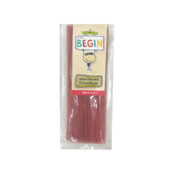 Begin Baby สปาเก็ตตี้ผสมบีทรูท กลูเทนฟรี ทําจากข้าว100% 150 กรัม