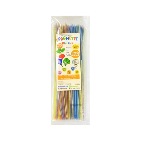 pasta-noodles-0164 Begin Baby สปาเก็ตตี้ผสมผักหลากสี กลูเทนฟรี ทําจากข้าว100% 150 กรัม