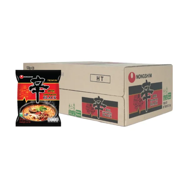 [ขายยกลัง] ชินรามยอนแบล็ค บะหมี่กึ่งสําเร็จรูปรสเผ็ด Nongshim Shin Ramyun Black Noodle Soup นงชิม (ซุปเนื้อพรีเมี่ยม) 1 ลังมี 20 ซอง