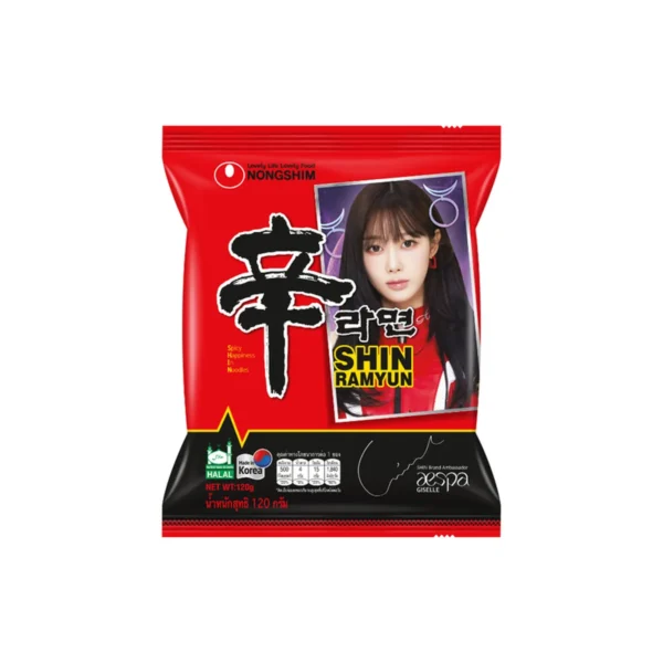 [ซองเดียว] [แพ็คเกจ aespa] Shin Ramyun ชินรามยอน นู้ดเดิ้ล ซุป (บะหมี่กึ่งสําเร็จรูปพร้อมซองเครื่องปรุงรสเผ็ด) [สุ่มลาย]