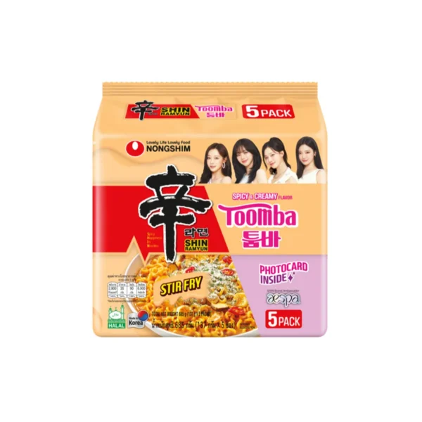 [แพ็ค 5 ซอง] [แพ็คเกจ aespa] TOOMBA Nongshim Shin ramyun stir fry Toomba (นงชิม ชินรามยอน ทูมบ้า) [สุ่มลาย]