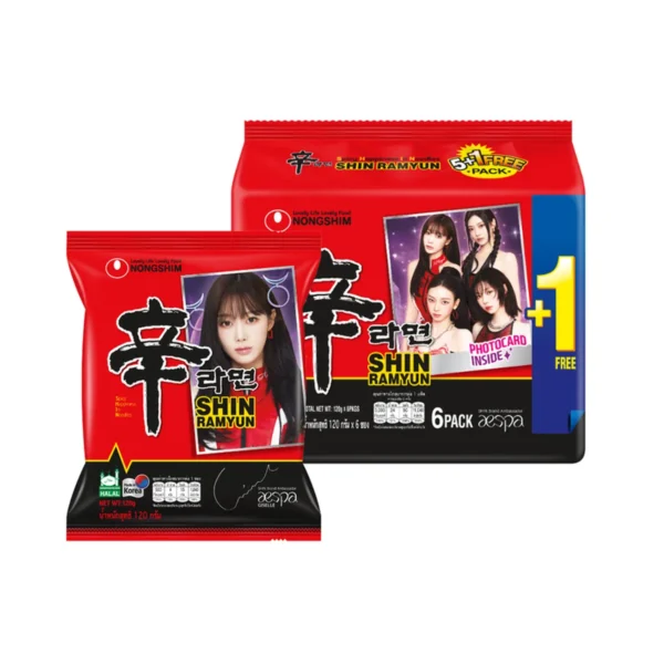 [แพ็ค 5+1 ซอง มีการ์ด] ชิน รามยอน นงชิม นู้ดเดิ้ล ซุป - Shin Ramyun Nongshim Noodle Soup (บะหมี่กึ่งสําเร็จ