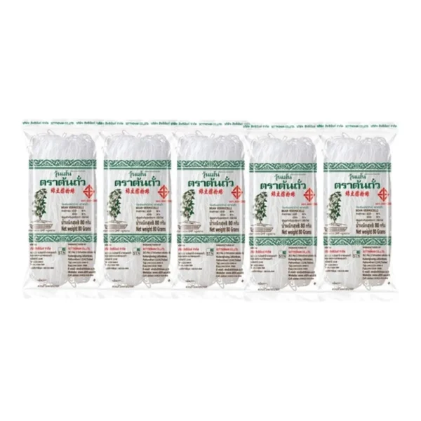 pasta-noodles-0210 วุ้นเส้นต้นถั่ว (ม้วน) ขนาด 80 กรัม แพ็ค 5 ห่อ วุ้นเส้นถั่วเขียว Bean Brand Bean Vermicelli