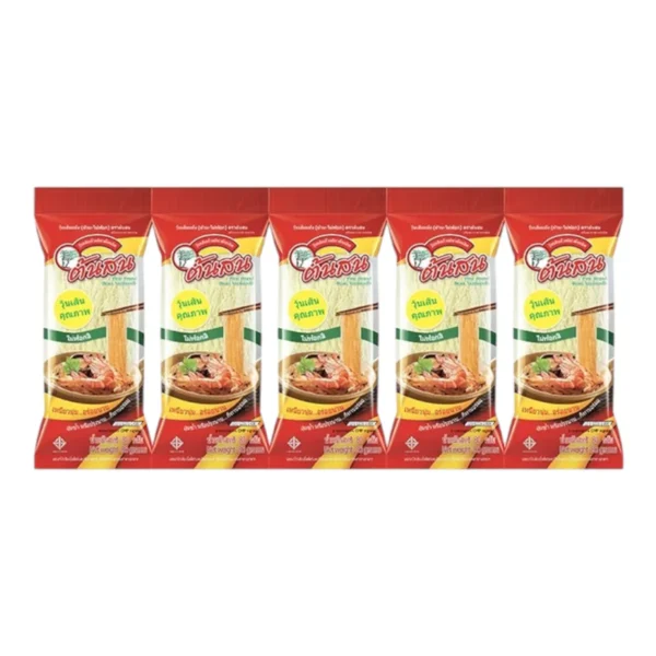 pasta-noodles-0212 วุ้นเส้นต้นสน (ไม่ฟอกสี) ขนาด 80 กรัม X 5 Pine Brand Mung Bean Vermicelli (Unbleached)