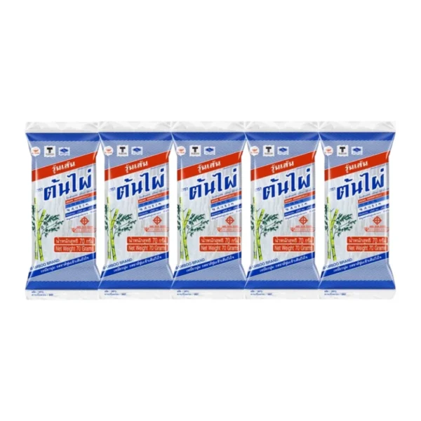 วุ้นเส้นต้นไผ่ (ขนาด 70 กรัม X 5 ห่อ) วุ้นเส้นถั่วเขียว Bamboo Brand Bean Vermicelli