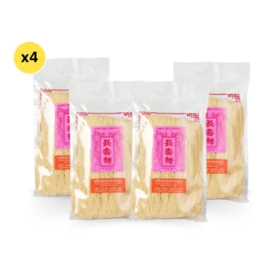 pasta-noodles-0232 หมี่ซั่วเมืองจีน 400 กรัม 4 ห่อ ตรากระต่าย - Chinese Noodles Rabbit Brand หมี่ซั่วเจ ไม่ใส่วัตถุกันเสีย อายุ 18 เดือน