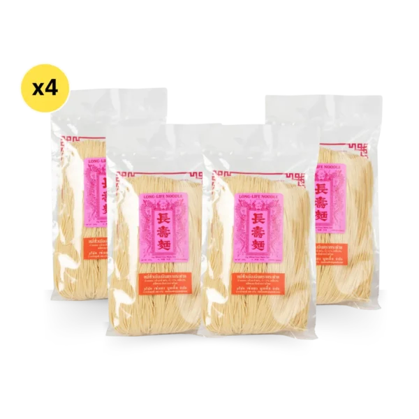 หมี่ซั่วเมืองจีน 400 กรัม 4 ห่อ ตรากระต่าย - Chinese Noodles Rabbit Brand หมี่ซั่วเจ ไม่ใส่วัตถุกันเสีย อายุ 18 เดือน