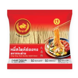 pasta-noodles-0242 หมี่สไตล์ฮ่องกง 200 กรัม 1 ห่อ ตรากระต่าย - Hong Kong Style Noodles เจ ไม่ใส่วัตถุกันเสีย เก็บได้นาน 2 ปี