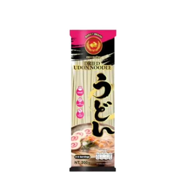pasta-noodles-0256 อุด้งเส้นแบนแห้ง 200 กรัม 1 ห่อ ตรากระต่าย - Udon Noodles เส้นเหนียวนุ่ม สไตล์ญี่ปุ่น เจ