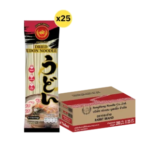 อุด้งเส้นแบนแห้ง 200 กรัม 25 ห่อ ตรากระต่าย - Udon Noodles เส้นเหนียวนุ่ม สไตล์ญี่ปุ่น ไม่ใส่วัตถุกันเสีย