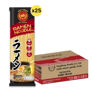 pasta-noodles-0290 เส้นราเมน ตรากระต่าย 200 กรัม 25 ห่อ สุดคุ้ม เส้นเหนียวนุ่ม สไตล์ญี่ปุ่นแท้ - Ramen Noodles