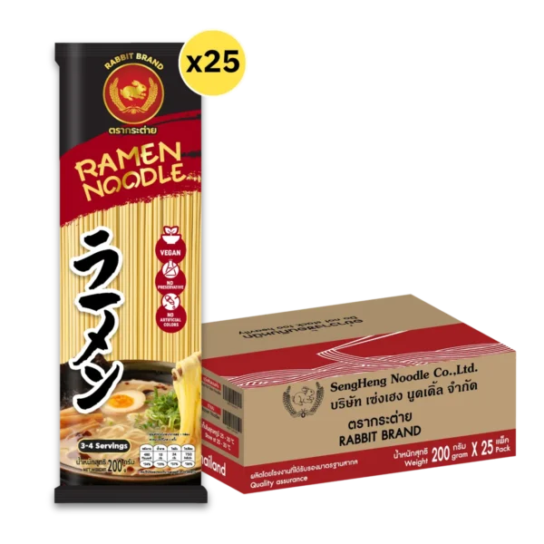 pasta-noodles-0290 เส้นราเมน ตรากระต่าย 200 กรัม 25 ห่อ สุดคุ้ม เส้นเหนียวนุ่ม สไตล์ญี่ปุ่นแท้ - Ramen Noodles
