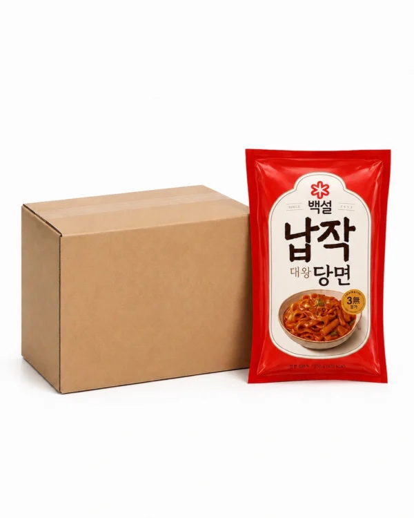 pasta-noodles-0296 แบคซอล บะหมี่เส้นมันเทศเกาหลี (เส้นแก้ว) 300 กรัม (ยกลัง 20ถุง)