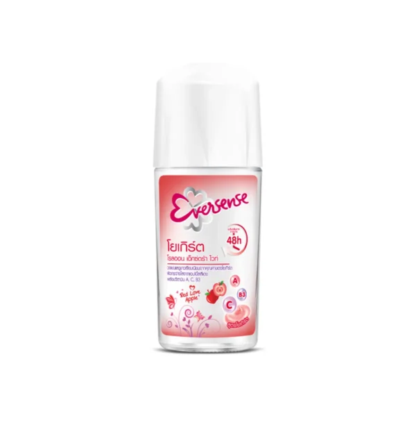 perfume-cologne-0112 Eversense เอเวอร์เซ้นส์ โรลออน เอ็กซ์ตร้า ไวท์ โยเกิร์ต เรด เลิฟ แอปเปิ้ล 45 มล. x1, สีแดง