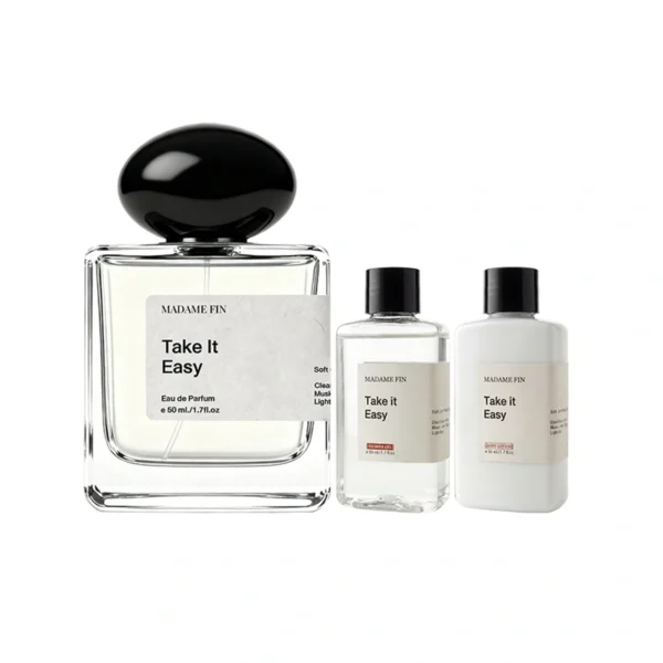 perfume-cologne-0334 Madame Fin Set โปรน้ําหอมไอ่เพื่อนรักส์ ขนาด 50ml. กลิ่น Take it easy แถม เจลอาบน้ํา,บอดี้โลชั่น (ขนาด 50 ml./ชิ้น)