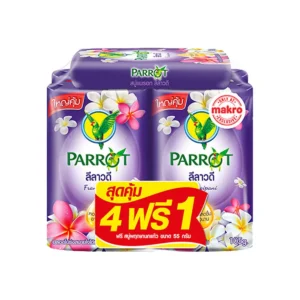 personal-care-0040 พฤกษานกแก้ว สบู่ก้อน กลิ่นลีลาวดี สีม่วง 105 ก. x 4