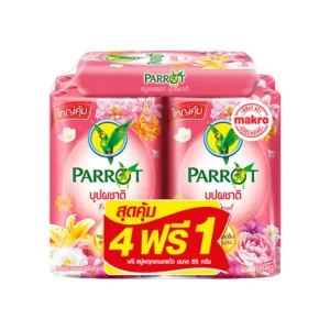 personal-care-0070 พฤกษานกแก้ว สบู่ก้อน กลิ่นบุปผชาติ สีชมพู 105 ก. x 4