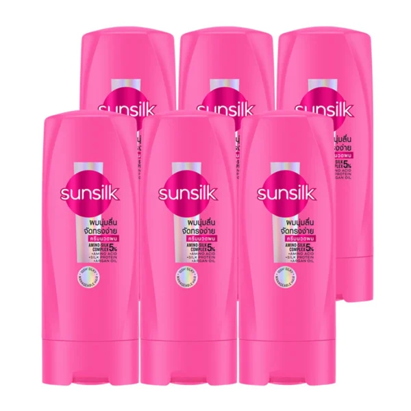 personal-care-0078 ซันซิล ครีมนวดผม สูตรสมูท แอนด์ เมเนจเจเบิ้ล สีชมพู 60 มล. x 6
