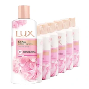 personal-care-0093 ลักส์ ครีมอาบน้ํา กลิ่นซอฟท์ โรส 80 มล. x 6