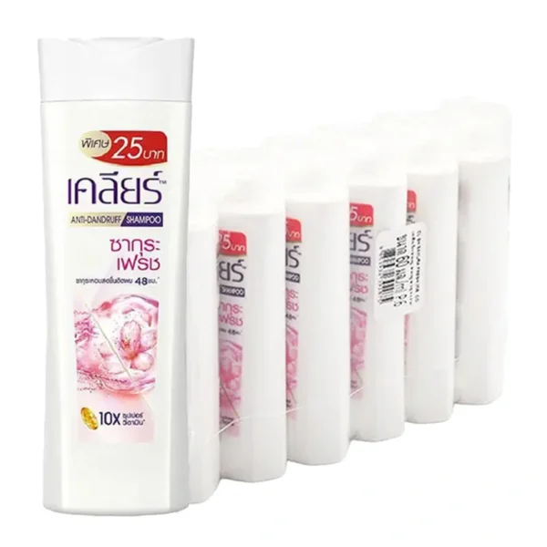 personal-care-0095 เคลียร์ แชมพูขจัดรังแค สูตรซากุระ เฟรช 60 มล. x 6