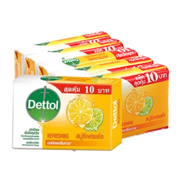 personal-care-0113 เดทตอล สบู่แอนตี้แบคทีเรีย สูตรรีเฟรชชิ่ง 60 ก. x 5