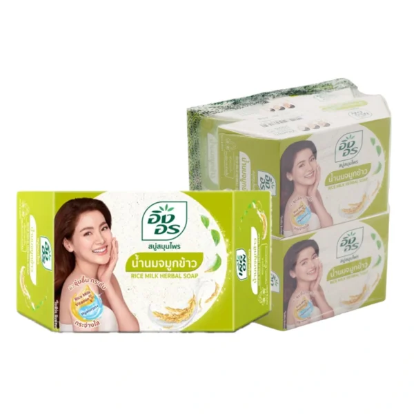 personal-care-0129 อิงอร สบู่สมุนไพร สูตรน้ํานมจมูกข้าว 85 ก. x 4